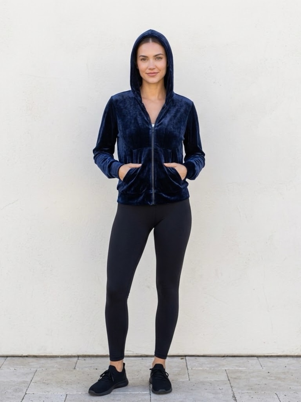 PatBO Navy Blue Velvet Tracksuit Jacket 8